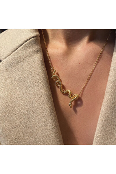 h&b design jewel Gold Sarmal Yılan Kolye