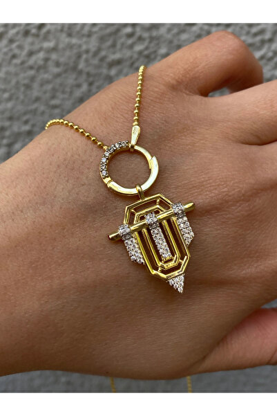 h&b design jewel 925 Ayar Gümüş Klipsli Taşlı Serenay Kolye