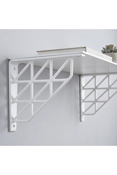 MR.BRACKET Beyaz Üçgen Desen Plastik Raf Altı Tutucu Ayak 18cm - Banyo L Raf ...