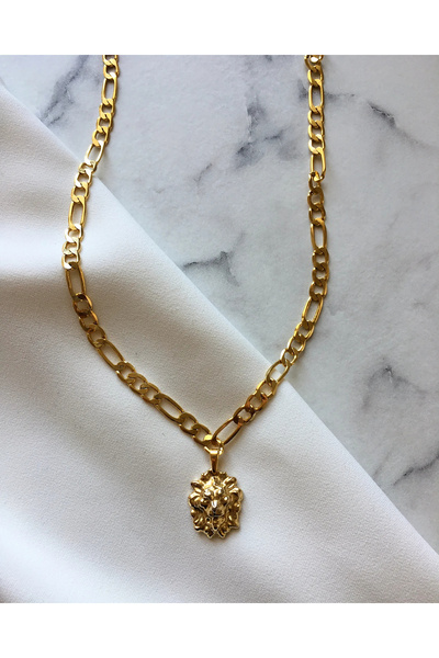 h&b design jewel Kabartmalı Aslan Kolye