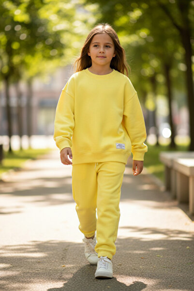 poozkids Unisex Kids' Tracksuit Set Green – Oversize Sweatshirt & Jogger Bott...