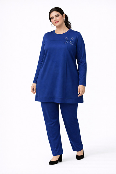 Mutlu City Women's mid-life regular fit two-thread combed cotton tunic and pa...
