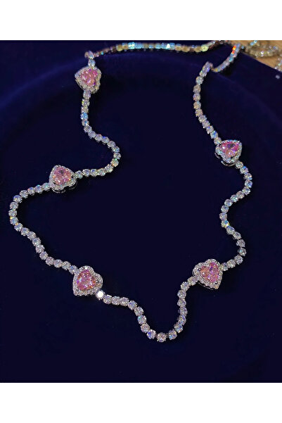 h&b design jewel Çelik 5 Kalpli Su Yolu Kolye
