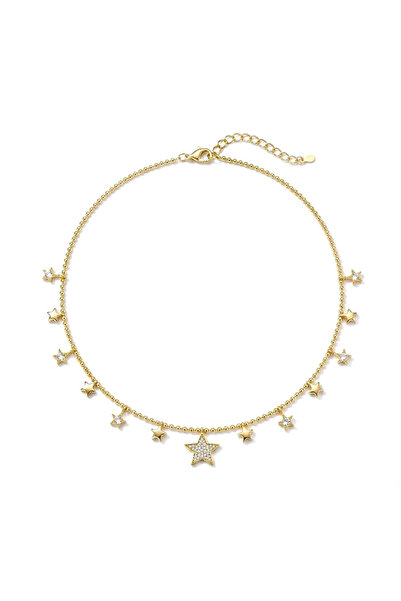 h&b design jewel Çelik Yıldızlı Y Kolye