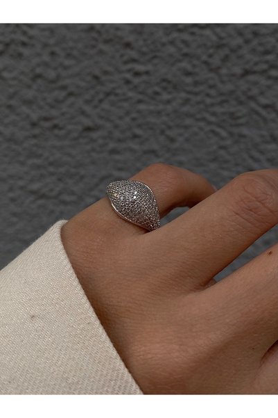 h&b design jewel 925 Ayar Gümüş Silver Taşlı Serçe Parmak Yüzüğü