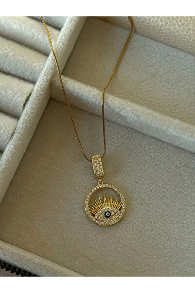 h&b design jewel قلادة من الفولاذ بتفاصيل عين