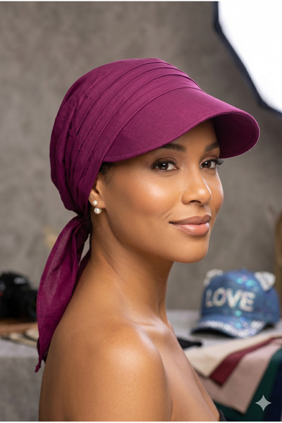 MYZİ STORE Γυναικεία καλοκαιρινή 100% βαμβακερή μπάντα με δεμένο καπάκι Safari