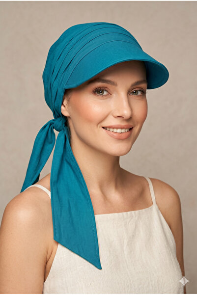 MYZİ STORE Γυναικείο καλοκαιρινό 100% βαμβακερό μοτίβο Safari Tie-Up Visor Ba...