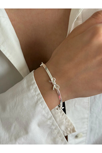 h&b design jewel Ribbon Detail Italian Chain Bracelet