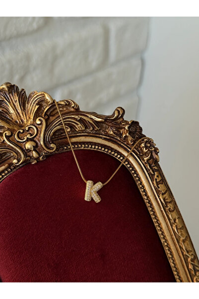 h&b design jewel قلادة من الفولاذ على شكل حرف K ثلاثي الأبعاد