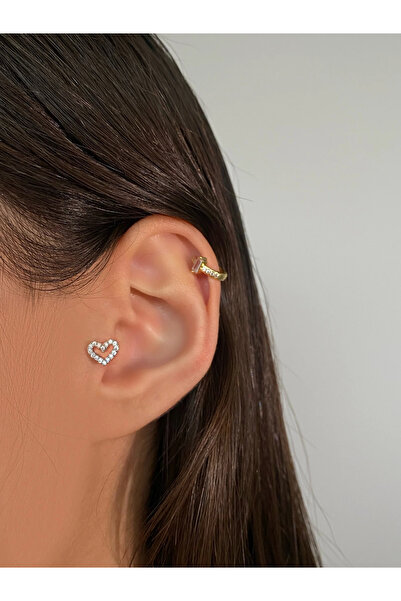 h&b design jewel Cerrahi Çelik Silver Kalp Tragus Piercing