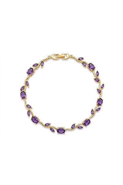 h&b design jewel Steel Gold Purple Tulip Bracelet