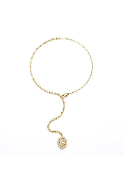 h&b design jewel قلادة على شكل حرف Y مع ميدالية نجمة من الفولاذ