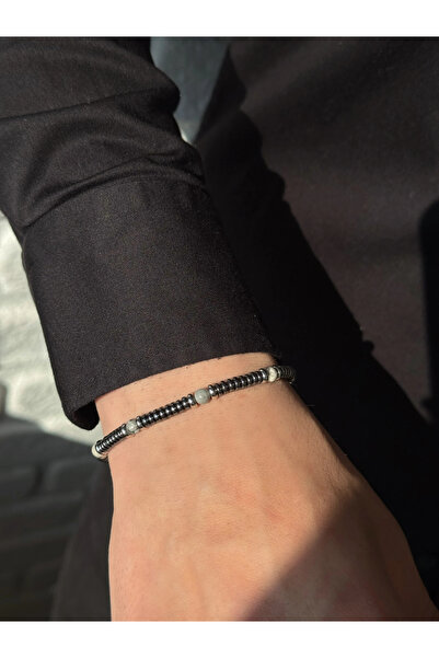 h&b design jewel Steel Hematite Stone Bracelet