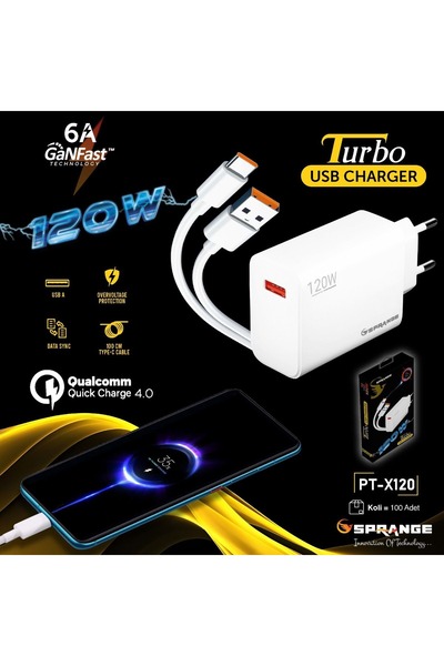 Midcom PT-X120 Type-c 120(WATT) Ultra Hızlı Şarj Aleti Adaptör Kablo Yeni Nesil