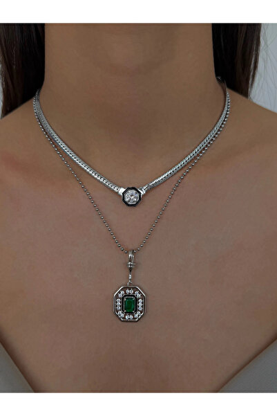 h&b design jewel قلادة ليلى فضية على شكل حربة السمك