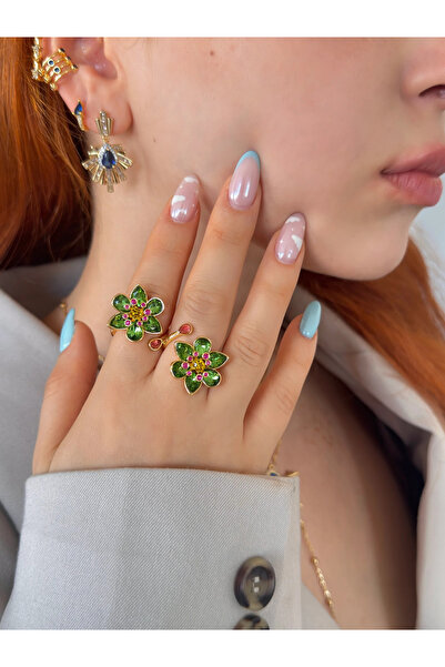h&b design jewel Taşlı Çiçek Yüzük