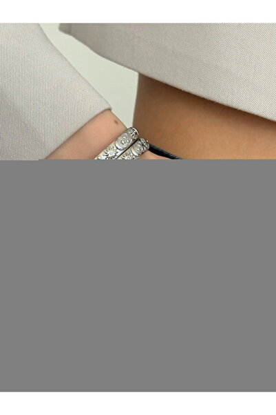 h&b design jewel Çelik Silver Güneş Hilal Detay Bileklik