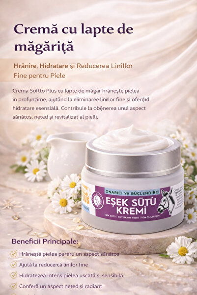 Softto Plus Cremă cu lapte de măgăriță. Hrănește, hidratează și reduce liniil...