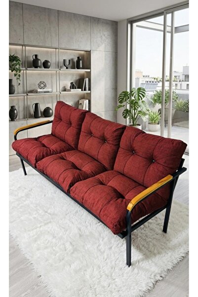 Madame Home Karanfil Balkon, Bahçe, Cafe - Metal Kanepe Koltuk Takımı – 3’ Lü