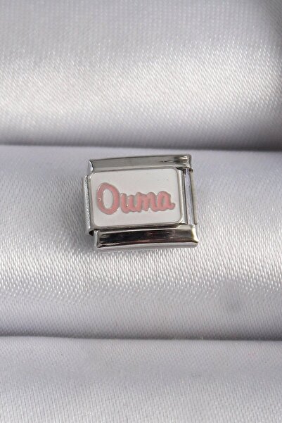 Generic Brand 316L Steel Silver Color White Pink Ouma Engraved Nomination Cha...