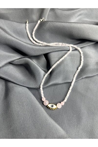 Doğaltaş Masalları Pink Quartz Necklace