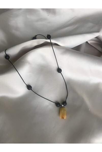 Doğaltaş Masalları Men's Amber Onyx Necklace