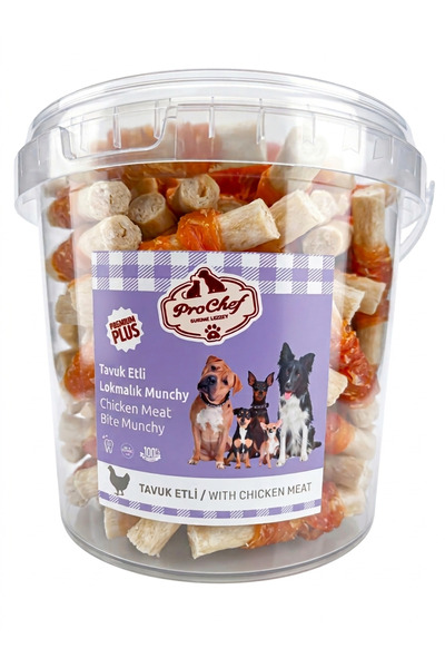 Dolgun Tavuk Etli Lokmalık Munchy Çubuk Tavuklu Sarma Köpek Kemiği Ödül Maması 100 Adet