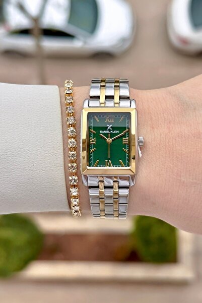 Daniel Klein Kadranı Yeşil Kordonu Sarı Silver Renk 24 Ay Garantili 22 mm Kad...