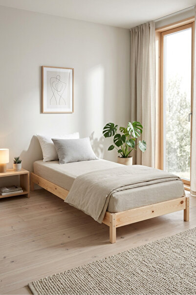 Loolpi Home Elva Doğal Ahşap Karyola Çerçevesi