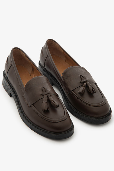 SAYL Καφέ Γνήσιο Δέρμα Με φούντες Παπούτσια μοκασίνια χωρίς κορδόνια Γυναικεί...