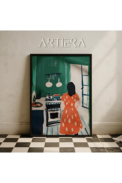 HİGUERA Κουζίνα Μαγειρικής Αφηρημένο Γυναικείο Πορτρέτο Κουζίνας Πίνακας τοίχ...