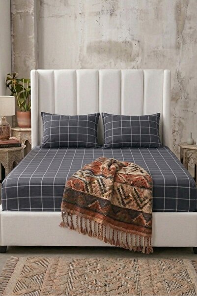 CARWEN TEKSTİL Ranforce Smoked Cotton Σετ Σεντόνια Διπλά - Ελαστικά, 160x200