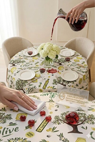 Rona Home Στρογγυλό τραπεζομάντιλο - Πλενόμενο, ανθεκτικό στο ξεθώριασμα, ποι...