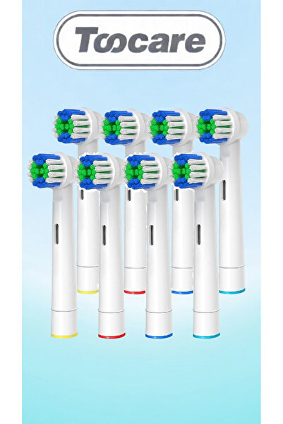 Toocare Oral-B Braun Şarjlı Diş Fırçaları Uyumlu 8 Adet Precision Clean Yedek...