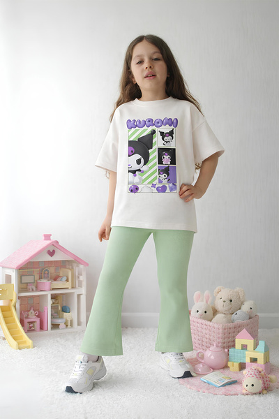 Belya Kids Wear Κοριτσίστικο Σετ Ολόσωμο Τοπ και Κολάν Υπερμεγέθους Σχεδίου K...