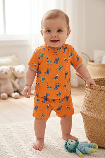 For My Baby Erkek Bebek Baskılı Tişört Şort 2’li Takım