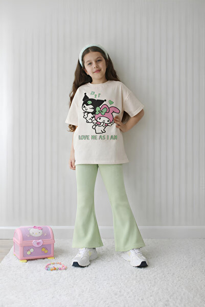 Belya Kids Wear Κοριτσίστικο Σετ Ολόσωμο Τοπ και Κολάν Υπερμεγέθους Σχεδίου K...