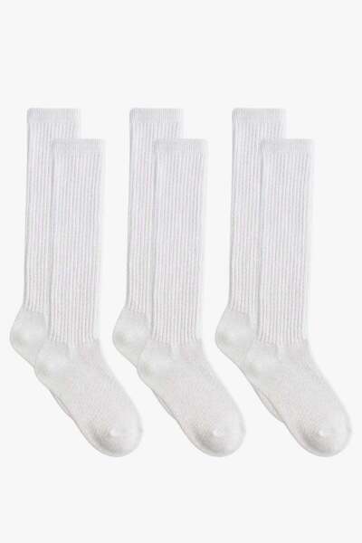 COTENCONCEPT 3 Pairs of Thin Ribbed Above-Knee Cotton Blend Children's Socks