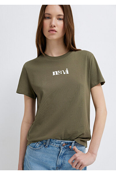 Mavi Logo Printed Green T-Shirt Regular Fit / Normal Cut 1612241-71549