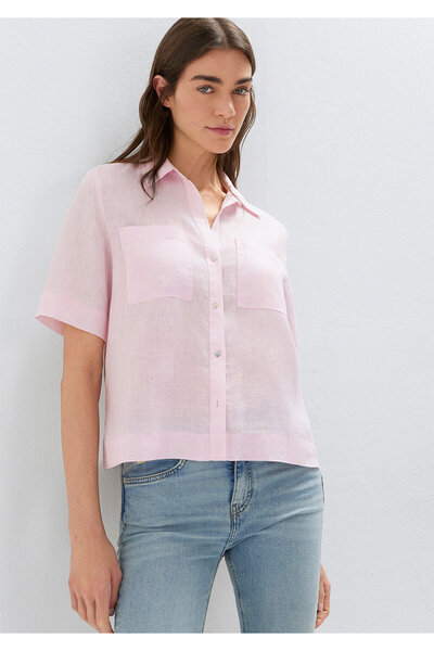 Mavi Ροζ λινό πουκάμισο με τσέπες, στενή γραμμή / slim fit 1211466-90773