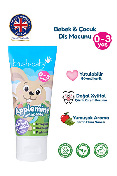 Brush-Baby 0-3 Yaş Bebek Diş Macunu - Yumuşak Elma Nanesi Aromalı 50 ml