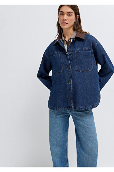 Mavi Collar Detailed Dark Shirt Loose Fit / Relaxed Fit 1211536-91447