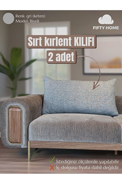 Fifty Home 2 bucăți husă mare pentru pernă pentru spate - husă pentru pernă p...