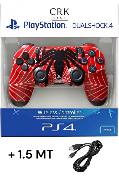 CRKTEKNOLOJİ Playstation DualShock 4 Uyumlu Spider-MaN Desenli Ps4 Oyun Kolu ...