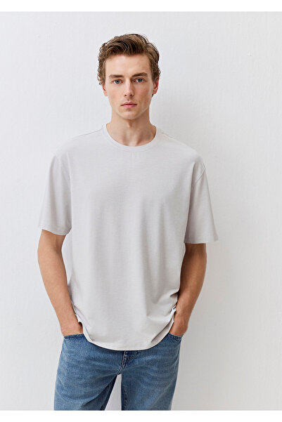 Mavi Graues Basic-T-Shirt mit Nahtdetails, reguläre Passform / normaler Schni...