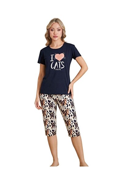 ROYAM Call Women 100% Βαμβάκι Milan Σετ Πιτζάμες Κάπρι με κοντό μανίκι