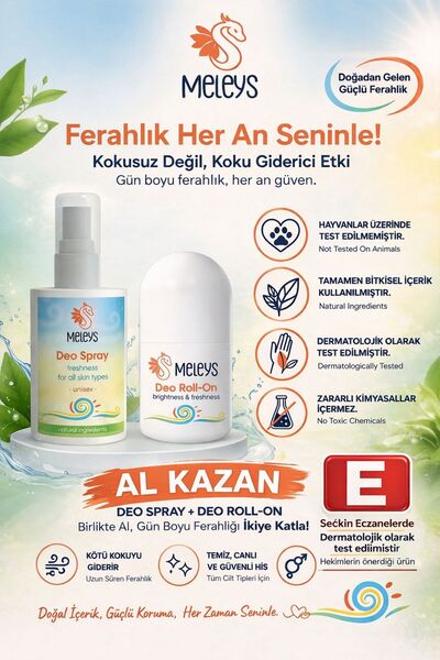 MELEYS ROLL-ON & DEO SPRAY BİTKİSEL FORMÜLLÜ KOKU GİDERİCİ TERLEME KARŞITI UN...