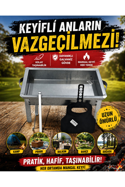 Gözde Mutfak Mangal Seti (Mangal, Maşa, Yelpaze)