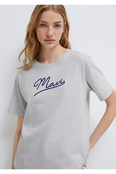 Mavi Tricou gri brodat Regular Fit 1612421 -87033